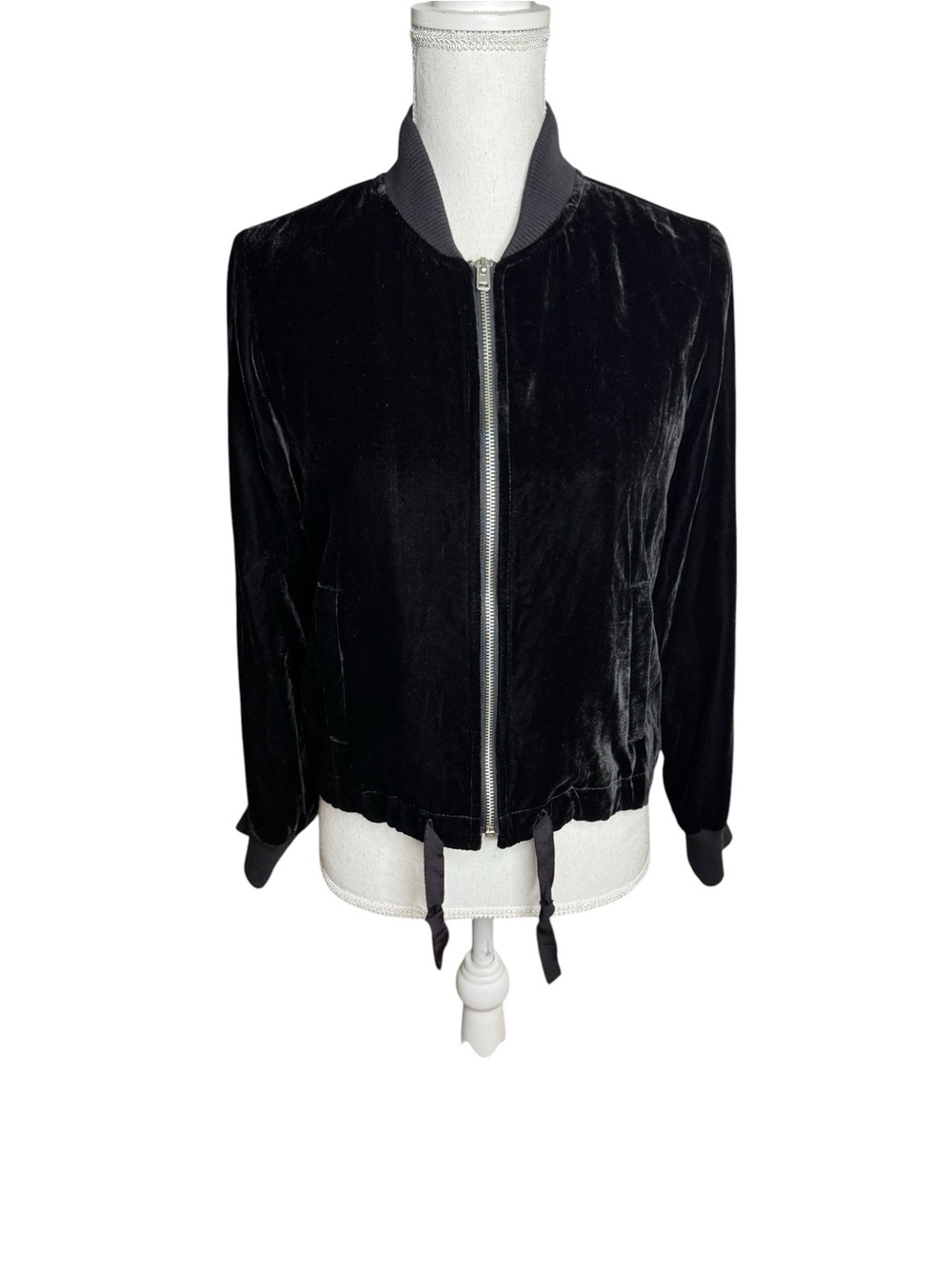 J. Crew Velvet Bomber Jacket Black XS NWT